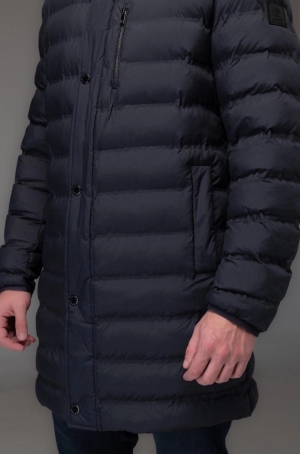 Pierre Cardin férfi kabát, 7/8-os, steppelt, kapucnis