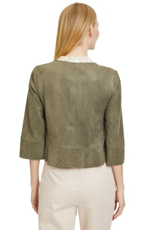 Betty Barclay női blézer, cipzáros, chanel, tölcsérujjú, velúr