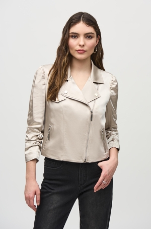 Joseph Ribkoff női kabátka szatén,raffolt ujjú,rakott vállú,cipzáros