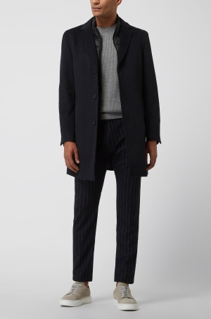 Digel férfi kabát, 7/8-os szövet, szélfogós, 50% gyapjú