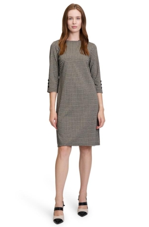 Betty Barclay női ruha, kereknyakú, egyenes, ujján gombos