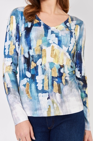 Dolcezza női felső, V-nyakú, hosszúujjú