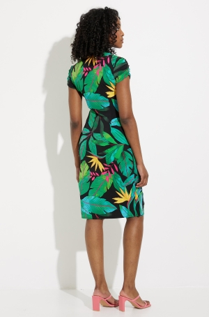 Joseph Ribkoff női ruha raffolt ujjú,elől átlapolt