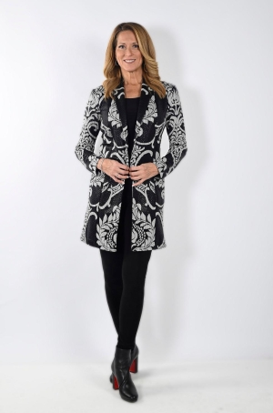 Frank Lymann női kabát sálgalléros, hosszúujjú,hosszított,foltzsebes