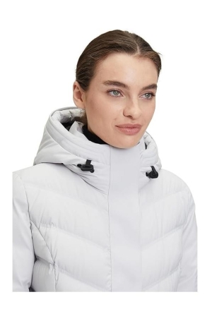 Betty Barclay női kabát, toll, hosszú, steppelt, oldalt cipzáros, kapucnis