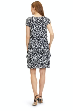 Betty Barclay női ruha, leveles, kereknyakú, rövid-hasított ujjú