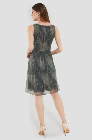 Swing női ruha, rövid, derékban húzott, lurex szállal átszőtt