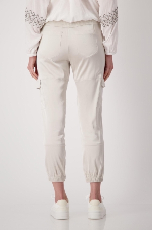 Monari női nadrág, szatén, oldalzsebes, szárán gumis