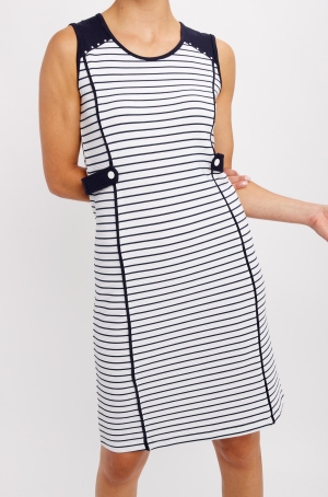 Dolcezza női ruha ujjatlan,kereknyakú,derekán pánt dísszel