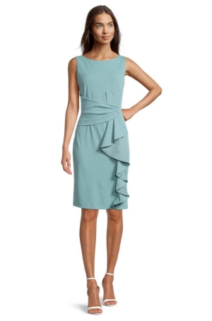 Vera Mont női ruha ujjatlan,elől fodor dísz