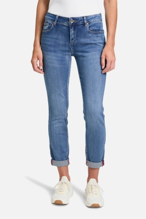 Betty Barclay női nadrág,farmer,slim fit,szárán hajtóka