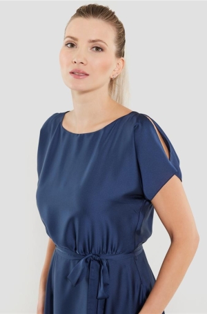 Swing női ruha hosszú,loknis,zsebes