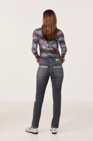 Gerry Weber női nadrág, farmer, hosszú, ezüstcsíkkal díszített