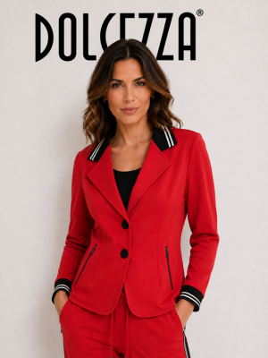 Dolcezza női zakó, béleletlen, pamut, csíkos passzé alj-gallér